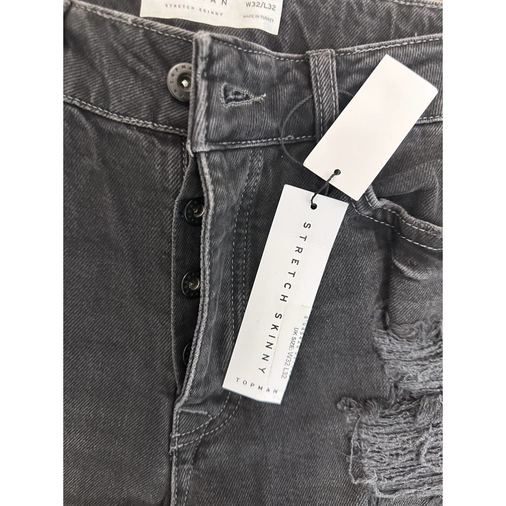 TOPMAN Stretch Skinny Jeans In Black - Picture 7 of 13